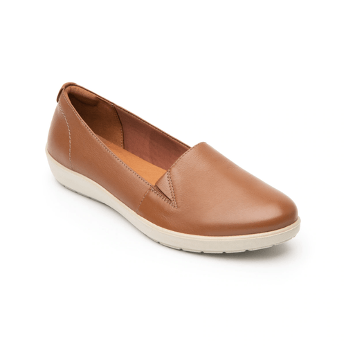 slip on casual flexi para mujer con sistema walking soft101905 tan
