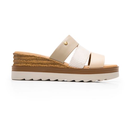 sandalia flexi para mujer 127705 beige multicolor