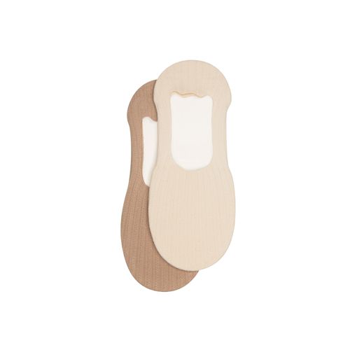 calcetin invis dama 2 pack café/bco 1430000296