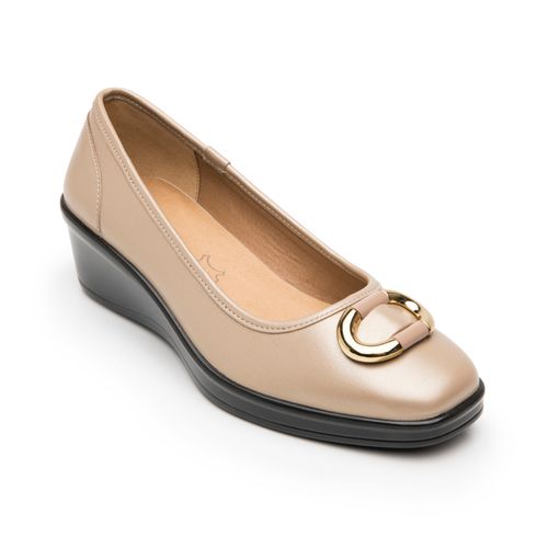 balerina con tacon flexi para mujer 136704 oro